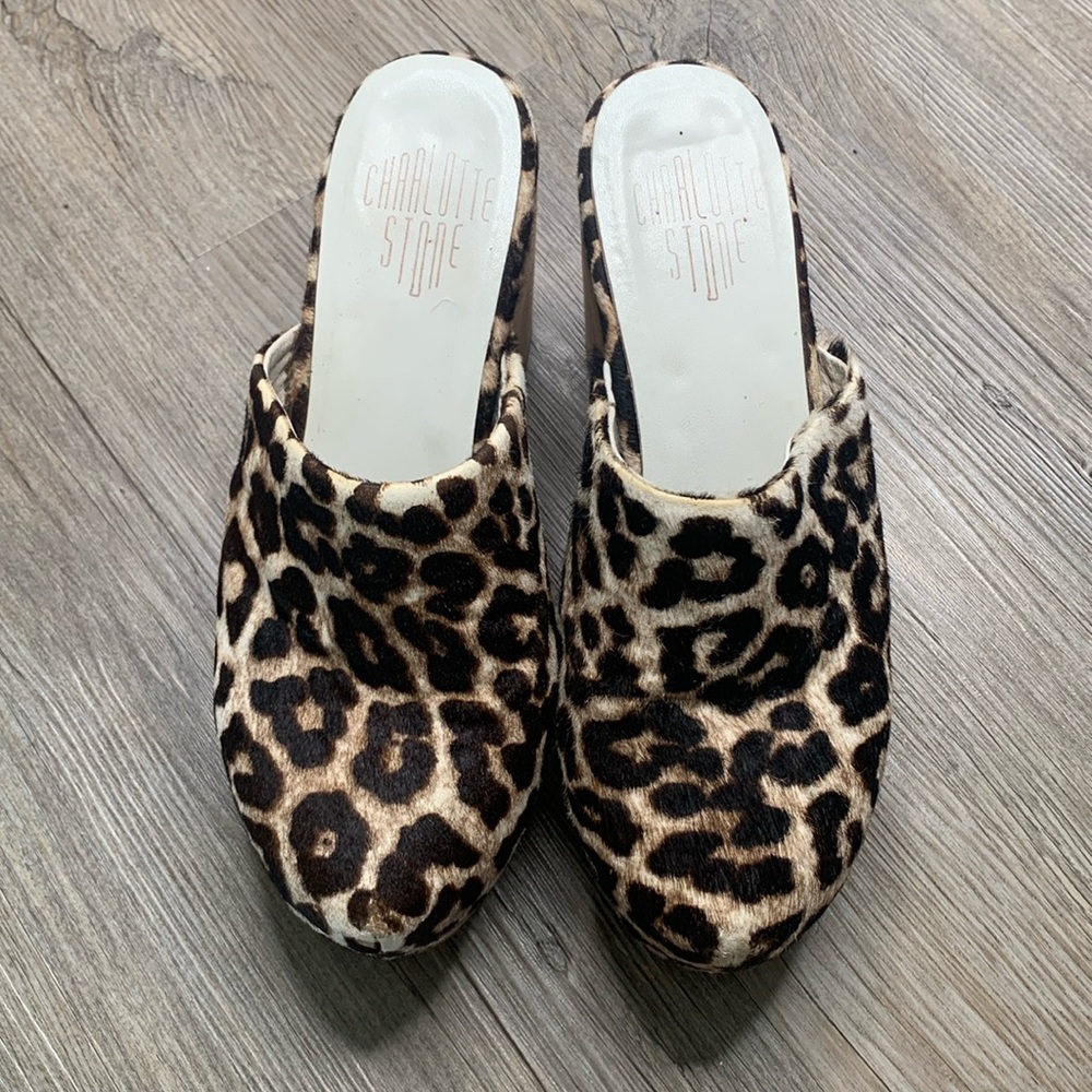 Leopard Charlotte Stone Clogs Marlo Size 8